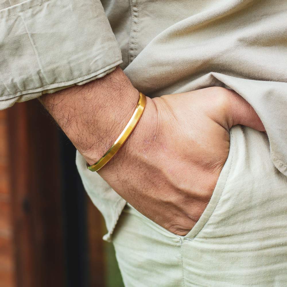 14mm Stainless Steel & 14K Yellow Gold Accent Link Bracelet, 8.75 In - Black Bow Jewelry Company - Foto 3